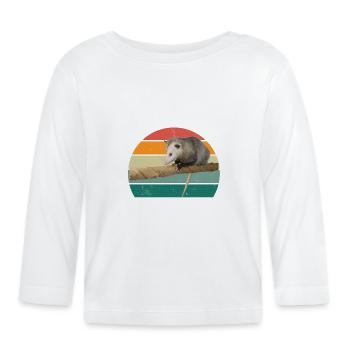 Opossum Oppssums Oposum Nager Nagetier Beutel - Baby Bio-Langarmshirt - Weiß - Vorne