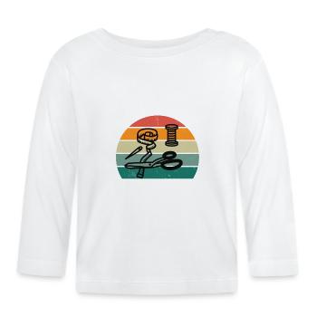 Seamstress Sewing Knitting Knitter Needle Yarn Thread - Organic Baby Long Sleeve T-Shirt - white - Front