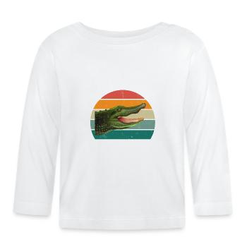Alligator Alligators Reptiles Kayman Crocodile - Organic Baby Long Sleeve T-Shirt - white - Front