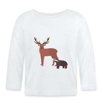 Waldtiere - Baby Bio-Langarmshirt - Weiß - Vorne