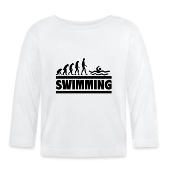 Schwimm-Evolution Perfekt für Schwimmer - Baby Bio-Langarmshirt - Weiß - Vorne