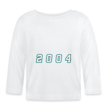 2004 Jahr Zahl - Baby Bio-Langarmshirt - Weiß - Vorne