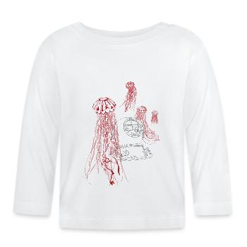 Mute cry from the sea, in black / red - Organic Baby Long Sleeve T-Shirt - white - Front