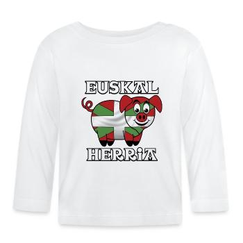Baskisches Schwein - Baby Bio-Langarmshirt - Weiß - Vorne