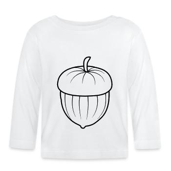 Noix de gland design - T-shirt manches longues bio Bébé - blanc - Devant