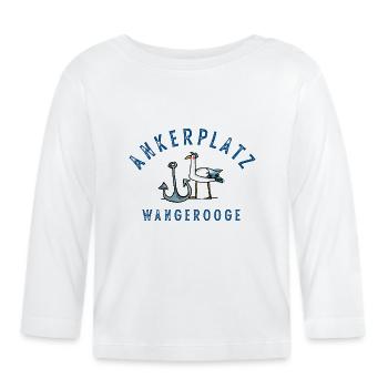 Ankerplatz Wangerooge - Baby Bio-Langarmshirt - Weiß - Vorne