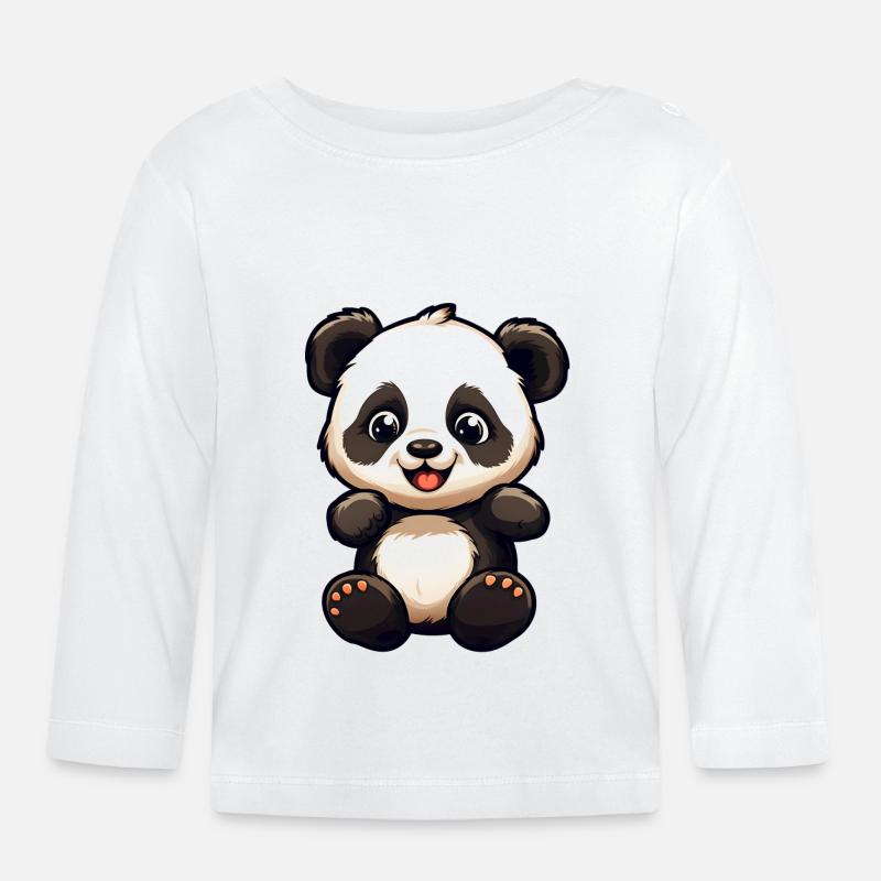 be a Panda - Baby Bio-Langarmshirt - Weiß