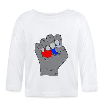 Red and blue testicles. - Organic Baby Long Sleeve T-Shirt - white - Front