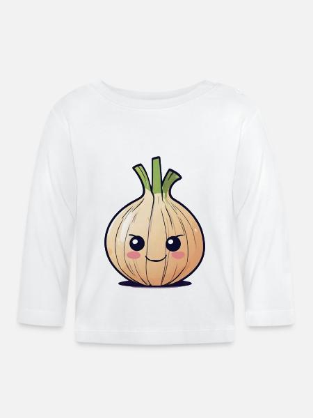 Freche Zwiebel - Baby Bio-Langarmshirt - Weiß