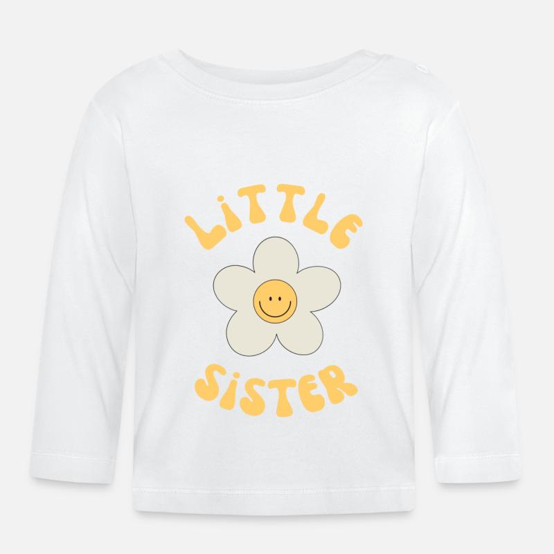 Petite sœur - T-shirt manches longues bio Bébé - blanc