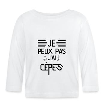 Je Pas J Ai Cèpes - T-shirt manches longues bio Bébé - blanc - Devant