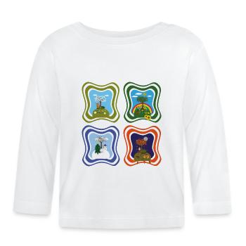 Vier Jahreszeiten, wild und knuddelig. - Baby Bio-Langarmshirt - Weiß - Vorne