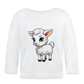 Cute little lamb - Organic Baby Long Sleeve T-Shirt - white - Front