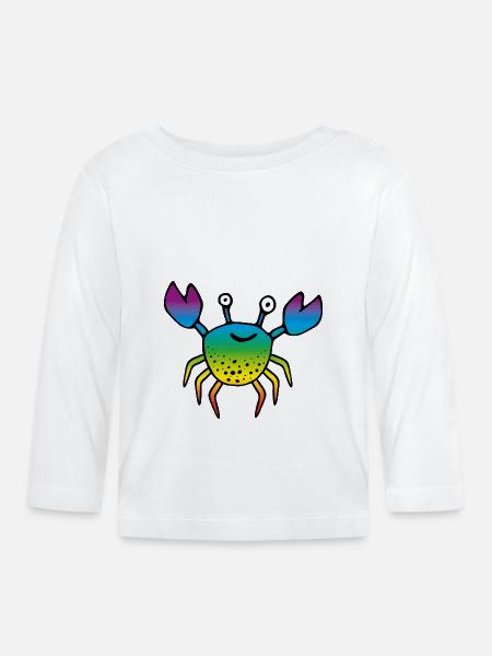 KREBS black rainbow 2 - Organic Baby Long Sleeve T-Shirt - white