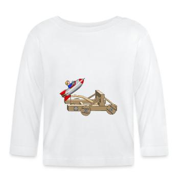Start - Take off - Restart - Organic Baby Long Sleeve T-Shirt - white - Front