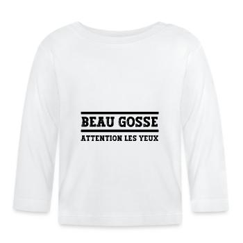 beau gosse - T-shirt manches longues bio Bébé - blanc - Devant