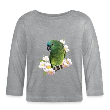 The blue-fronted amazon - Organic Baby Long Sleeve T-Shirt - heather grey - Front