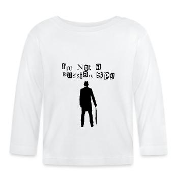 Je ne suis pas un espion russe Espionnage drôle - T-shirt manches longues bio Bébé - blanc - Devant