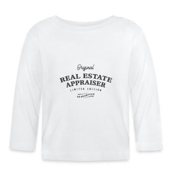 Évaluateur immobilier Drôle Titre du poste Profession - T-shirt manches longues bio Bébé - blanc - Devant