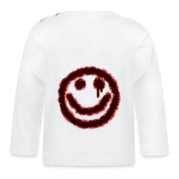 smilie blood grin - Organic Baby Long Sleeve T-Shirt - white - Back