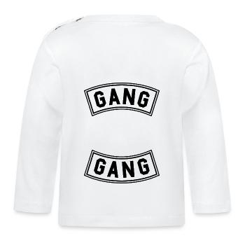 Gang-Gang Banner - Organic Baby Long Sleeve T-Shirt - white - Back
