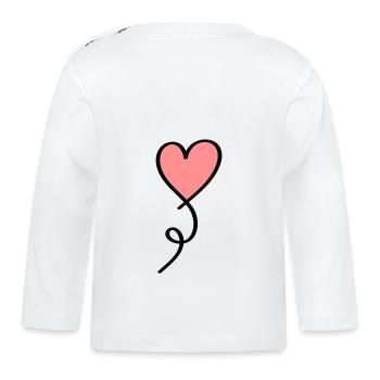 Heart on a thread two-tone - Organic Baby Long Sleeve T-Shirt - white - Back