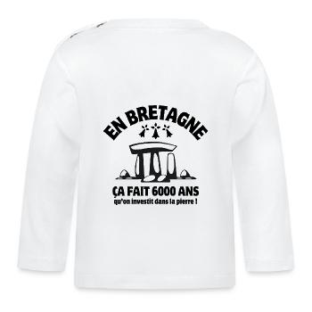 Bretagne, Bretagne humour, Breton - T-shirt manches longues bio Bébé - blanc - Dos