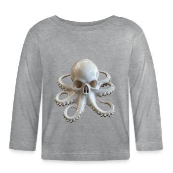Skull Octopus Fusion - T-shirt manches longues bio Bébé - gris chiné - Devant