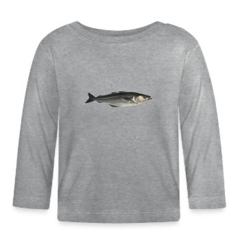 poisson - T-shirt manches longues bio Bébé - gris chiné - Devant