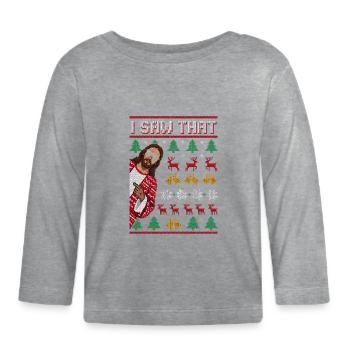 J’ai ce Jésus drôle dans le Weihn moche - T-shirt manches longues bio Bébé - gris chiné - Devant