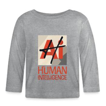 MENSCHLICHE INTELLIGENZ #3 – Lass uns reden. - Baby Bio-Langarmshirt - Grau meliert - Vorne
