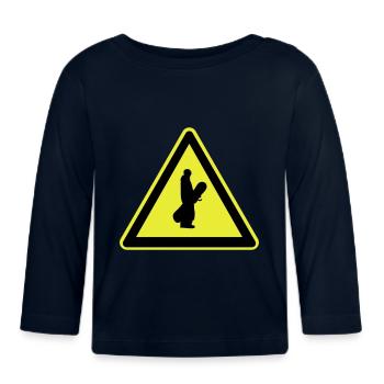Snowboard plate - Organic Baby Long Sleeve T-Shirt - navy - Front