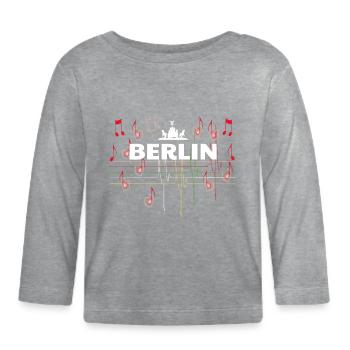 J'aime berlin - T-shirt manches longues bio Bébé - gris chiné - Devant