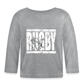 Rugby is Life - Organic Baby Long Sleeve T-Shirt - heather grey - Front