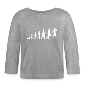 Évolution de la crème glacée - T-shirt manches longues bio Bébé - gris chiné - Devant
