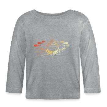 Racing Rowing Boat Vintage Look - Organic Baby Long Sleeve T-Shirt - heather grey - Front