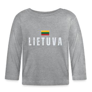 Flag of Lithuania, Lithuanian patriot - Organic Baby Long Sleeve T-Shirt - heather grey - Front
