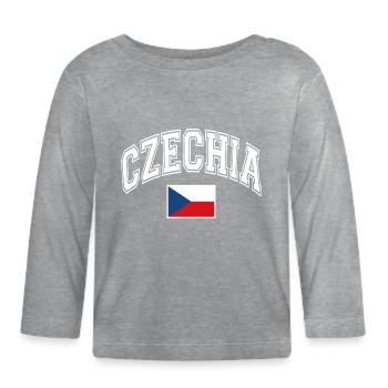 Tschechien Flagge - Baby Bio-Langarmshirt - Grau meliert - Vorne