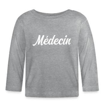 Arzt im Gesundheitswesen Doktor Sauveur - Baby Bio-Langarmshirt - Grau meliert - Vorne