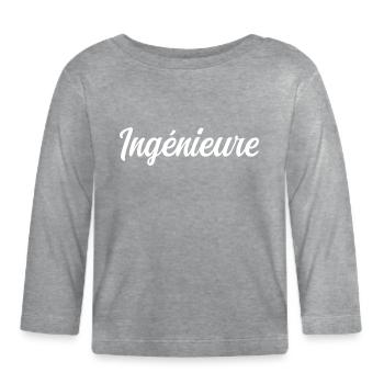 Ingénieure - T-shirt manches longues bio Bébé - gris chiné - Devant