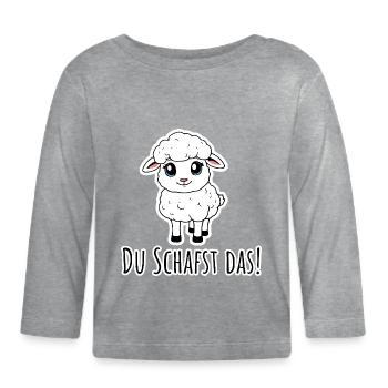 You can do it! The little sheep believe in you! - Organic Baby Long Sleeve T-Shirt - heather grey - Front