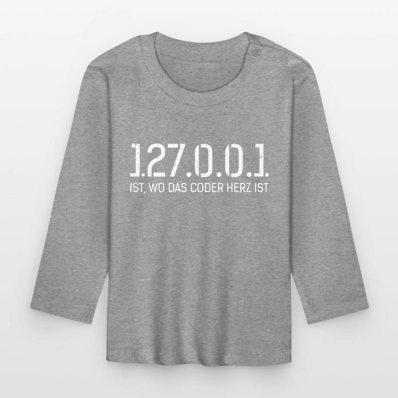 Science Coder 127.0.0.1 IST. WO CODER HERZ IST Baby Bio-Langarmshirt