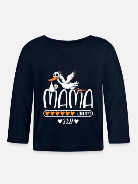 Mama 2027 loading - Baby Bio-Langarmshirt - Navy