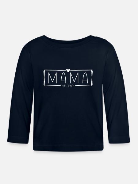 Mama Est 2027 - Baby Bio-Langarmshirt - Navy