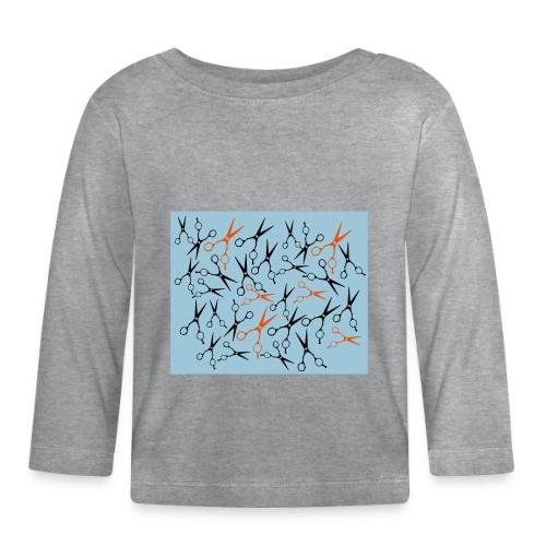 Scherenmaske Schwarzer Hintergrund - Baby Bio-Langarmshirt