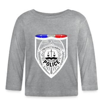 Policier - T-shirt manches longues bio Bébé - gris chiné - Devant