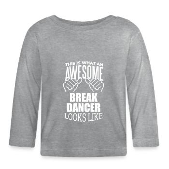 Breakdancer - Baby Bio-Langarmshirt - Grau meliert - Vorne