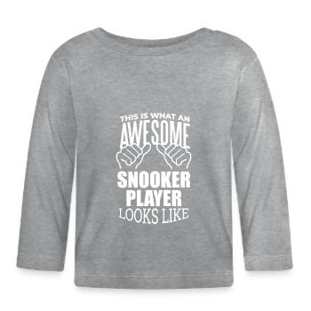snooker - T-shirt manches longues bio Bébé - gris chiné - Devant