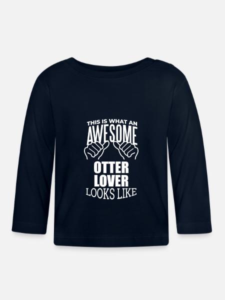 Otter Otter Otter - Baby Bio-Langarmshirt - Navy