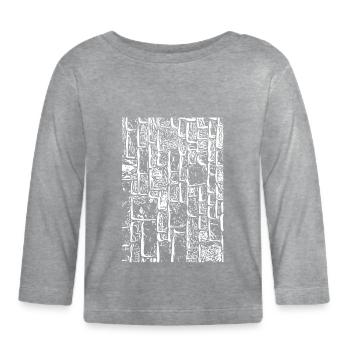 Monochrom Mauertextur Mosaic - Baby Bio-Langarmshirt - Grau meliert - Vorne